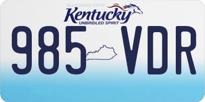 KY license plate 985VDR