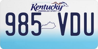 KY license plate 985VDU