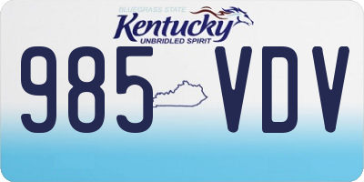 KY license plate 985VDV