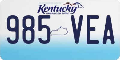 KY license plate 985VEA