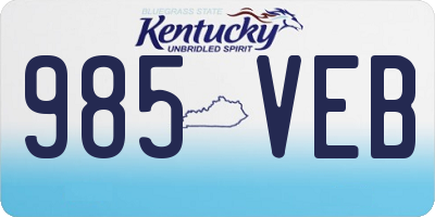 KY license plate 985VEB