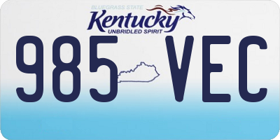 KY license plate 985VEC