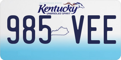 KY license plate 985VEE