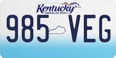 KY license plate 985VEG