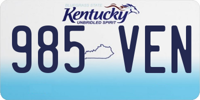 KY license plate 985VEN