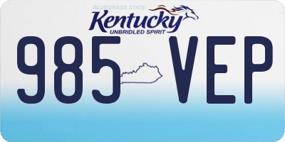 KY license plate 985VEP