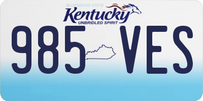 KY license plate 985VES