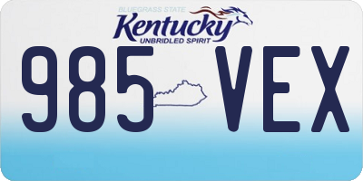 KY license plate 985VEX