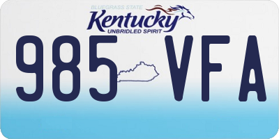 KY license plate 985VFA