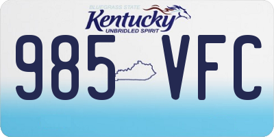 KY license plate 985VFC