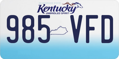 KY license plate 985VFD
