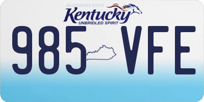 KY license plate 985VFE