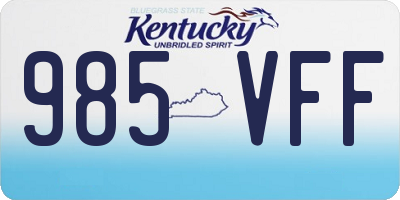 KY license plate 985VFF