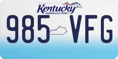 KY license plate 985VFG