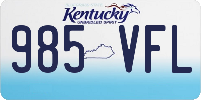 KY license plate 985VFL