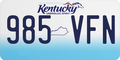 KY license plate 985VFN