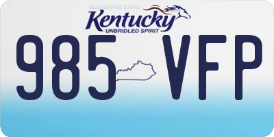KY license plate 985VFP