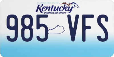 KY license plate 985VFS