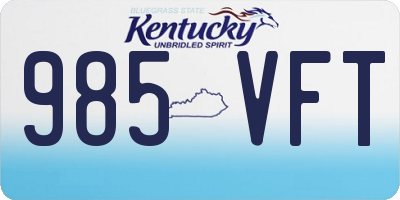 KY license plate 985VFT