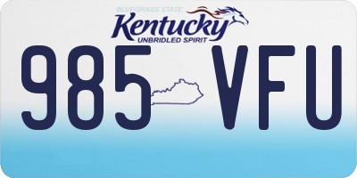 KY license plate 985VFU