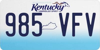KY license plate 985VFV