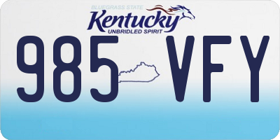 KY license plate 985VFY