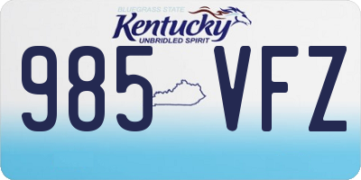KY license plate 985VFZ
