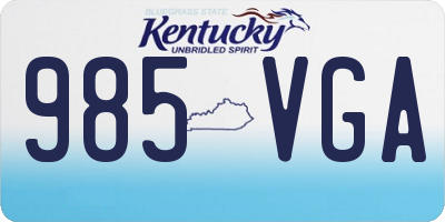 KY license plate 985VGA