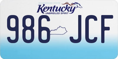 KY license plate 986JCF