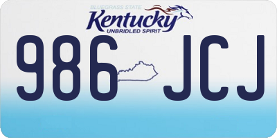 KY license plate 986JCJ