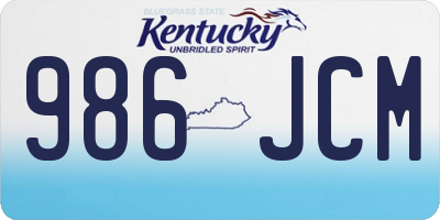 KY license plate 986JCM