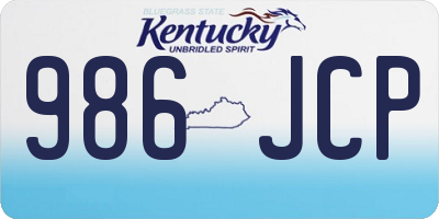 KY license plate 986JCP