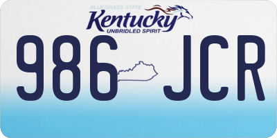 KY license plate 986JCR