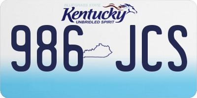 KY license plate 986JCS