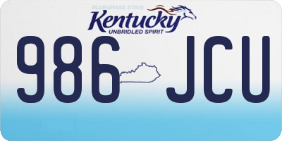 KY license plate 986JCU