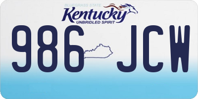 KY license plate 986JCW