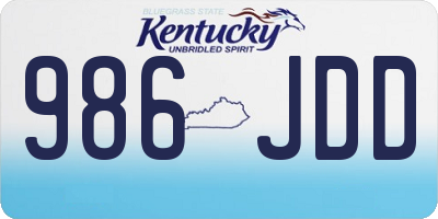 KY license plate 986JDD