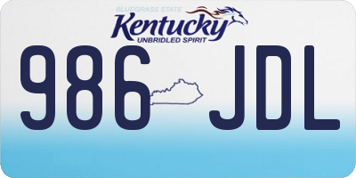 KY license plate 986JDL
