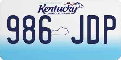 KY license plate 986JDP