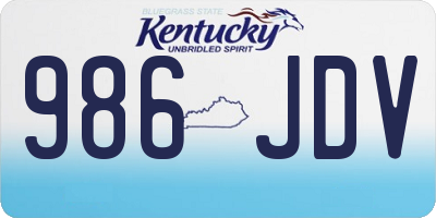 KY license plate 986JDV