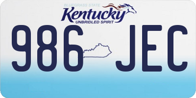 KY license plate 986JEC