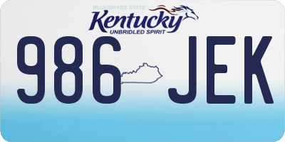 KY license plate 986JEK