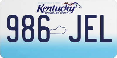 KY license plate 986JEL