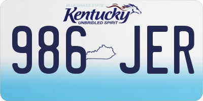 KY license plate 986JER