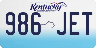 KY license plate 986JET