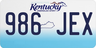 KY license plate 986JEX