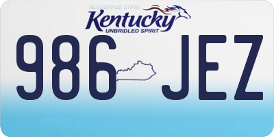 KY license plate 986JEZ
