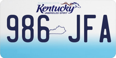 KY license plate 986JFA