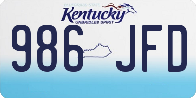 KY license plate 986JFD