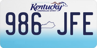 KY license plate 986JFE